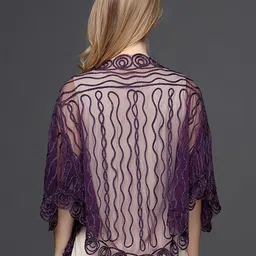 JC Collection Self Design Asymmetric Button Shrug image 5