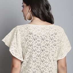 Dressitude Self Design Sheer Cotton Open Front Shrug image 4