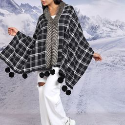 Tokyo Talkies Checked Tasselled Open Front Flannel Checked Shrug image 3