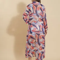 Murcia Abstract Printed Longline Open Front Shrug image 4