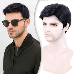 Wigs For Men Short Wig for Men Synthetic Full Head Hair Extension-image-62
