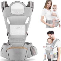 Baby Carrier with Hip Seat for Newborn to Toddler, Flip 6-in-1 Toddler Carrier Baby Carrier-image-29