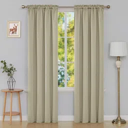 comfy home 213.3 cm (7 ft) Silk Blackout Door Curtain (Pack Of 2)-picture-20