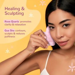 caresmith CS672 Bloom Rose Quartz Gua Sha Face Tool Massager image 2