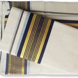 Vairavaa Tex VT 4206 Fancy Border Single Set Mundum Nariyathum Ink Blue Solid Women Dhoti-image-16