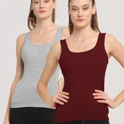 Women Grey, Maroon Tank Top/Vest-picture-22