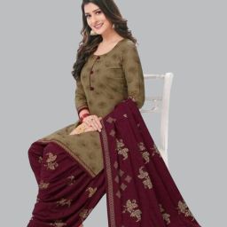 Unstitched Crepe Salwar Suit Material Printed-image-18
