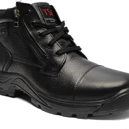 TSF 9405 Black Genuine Leather Zipper//Police Lace Up For Men-image-85