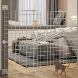 Pet Safety Gate - Pet Safe Mesh Fence Portable Folding Baby Safety Gate Dog, Cat, Rabbit, Turtle, Guinea Pig, Hamster, Ferret House-image-78