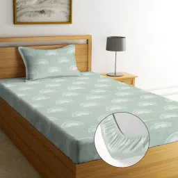244 TC Cotton Single Printed Fitted (Elastic) Bedsheet-10