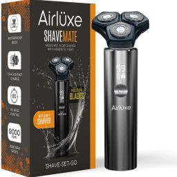 AIRLUXE Effortless Wet & Dry Shaver for Men with Magnetic Head Fully Waterproof Grooming Kit 80 min Runtime 3 Length Settings-image-25