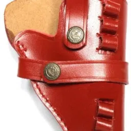 Leather 9 mm Half Cut Revolver Pistol Racquet Carry Case. Pistol/Gun Cover Free Size-picture-46