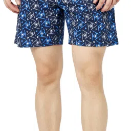 Printed Men Dark Blue Basic Shorts-picture-15
