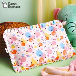 SuperBottoms Infants Kids White & Pink Printed Sustainable Mustard Seed Baby Pillow-10