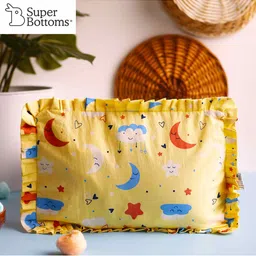 SuperBottoms Kids Yellow Printed Sustainable Mustard Seed Baby Pillow-image-14