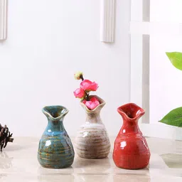 TAYHAA Red & Blue 3 Pieces Quirky Vases With Beak Like Mouths-20