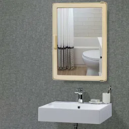Ivory Color SMALL SIZE High Quality Plastic Full Mirror Bathroom / Medicine Storage Cabinet Acrylic Wall Shelf-image-67