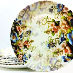 Pack of 6 Melamine (Size-6.3" INCH) LILAC TEA CUP Saucer Plate Saucers, Great for Servicing Cookies-image-29