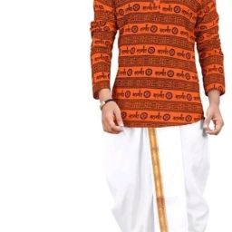 Men Cotton Silk Kurta Dhoti Set-image-42