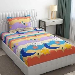180 TC Cotton Single Printed Flat Bedsheet-image-46