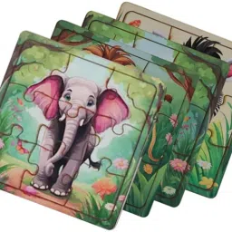 Wooden Perfect Cartoon Animals theme Based Toy Animal Slat Assembly Shape Puzzle-14