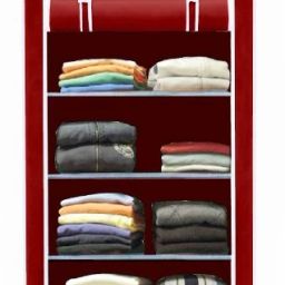 maroon 4 shelf PVC Collapsible Wardrobe-image-52