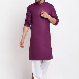 Benstoke Men Purple Regular Kurta with Salwar-picture-57