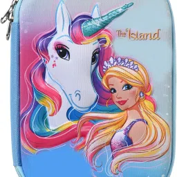 Majestic Mane Big Size 3D Unicorn Angel Pencil Pouch Zipper Art Canvas Pencil Box-image-3