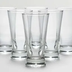(Pack of 6) Pilsner Glass Set, 200ml, Set of 6, Transparent Glass Set Water/Juice Glass-image-65