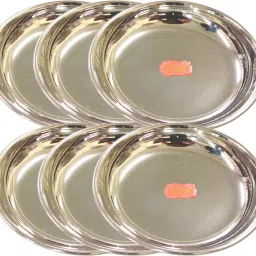 Stainless Steel Halwa Plate /Small Plates/ Dessert Serving Plate/breakfast plate Quarter Plate-image-30