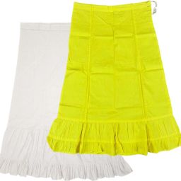 Belizzi Paridhan White & Mustard Yellow Combo Pure Cotton Petticoat-image-5