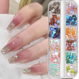 Aurora 3D Nail Art Rhinestones – Multicolor Flatback Resin Charms for-image-44