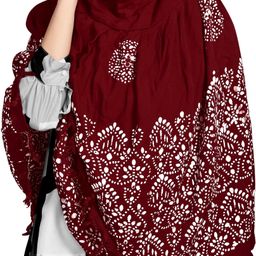 vicharan Printed Pure Cotton Women Maroon, White Scarf-picture-15