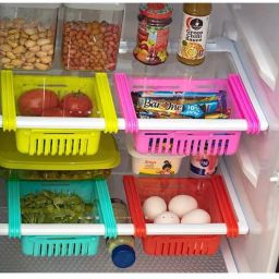 Plastic Adjustable Refrigerator plastic Storage Basket, Expandable Fridge Rack Storage Basket-18