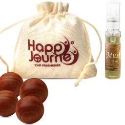 Potli Jute Bag, Hanging, Dashboard Car Perfume, Car/Home/Office/Bathroom, (Musk) Spray, Blocks, Aroma Oil-26