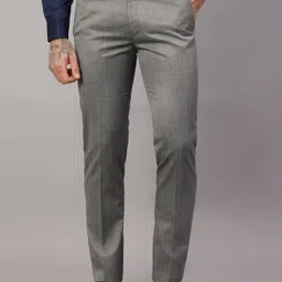 cantabil Men Regular Fit Grey Polycotton Trousers-picture-33
