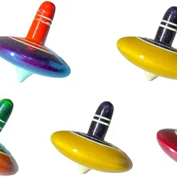 Hand Spinning Tops 5 nos (Buguri, Lattu) Multi Color - Non Toxic-14