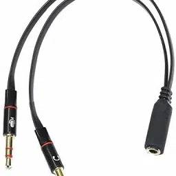 Mak World Multicolor 3.5mm 2 Male to 1 Female Headphone Mic Audio Y Splitter Cable for PC Laptop Phone Converter-24