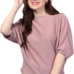 Party Balloon Sleeve Self Design Women Pink Top-image-53