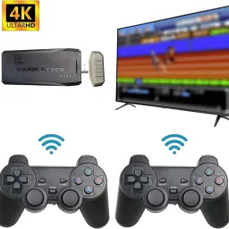 V A VALAK M8 Retro Game Stick Console 2.4G Dual Wireless Gamepad 64 GB with Plug & Play, 64 GB with YES-12