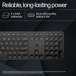 HP 450 Programmable Wireless Standard Laptop Keyboard Compatible with Desktop, Laptop, Mac Easy to Use,Plug and Play,Quick, Comfy Durable body image 4