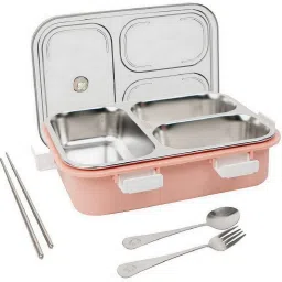 Microwave Safe Insulated Steel Tiffin – Leak‑Proof Lunch Box 3 Containers Lunch Box-image-44