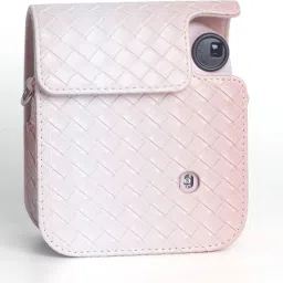 Zikkon Instax Mini 12 Pink Gradient Weaving Protective Camera Case PU Leather Carrying Camera Bag image 5