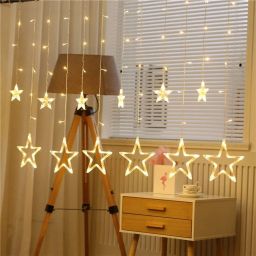 Star Curtain String Decoration Lighting for Home Diwali bnh13 LED Front Rear Light Combo-image-8