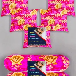 Combo Set Of 5 Cushion 2 Microfibre Solid Bolster Pack of 7-11
