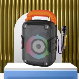 Clairbell Bluetooth Speaker with Wireless Karaoke Mic, 6Hrs Playtime and RGB Lights F255 20 W Bluetooth Laptop/Desktop Speaker-image-103