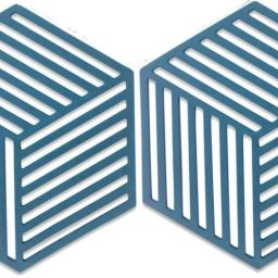 PVC Coaster Halka-A-line-Blue-2,Pack of 2 Silicone Trivet-13