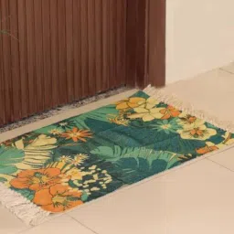 inside styles Multicolour Floral Cotton 34x21 Inches AntiSkid Door Mat-picture-21