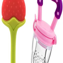 Baby Silicone Teether for 0-12 Months Baby & Fruit Nibbler Feeder for Babies Teether and Feeder-23
