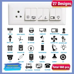 3.81 cm Switch Board Stickers For Home Fan, Light,TV, Etc Switch Stickers Pack of 560-image-42